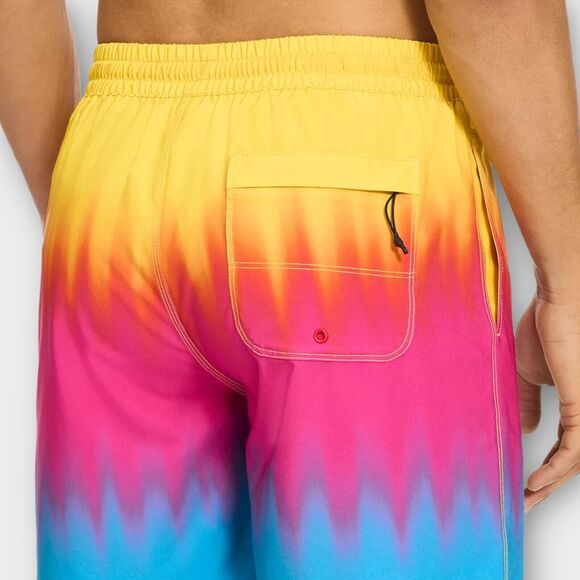 $60 Puma Swim Board Shorts Mens Medium Tie Dye 7" Colorful Lava Above Knee 2023 - Picture 6 of 14